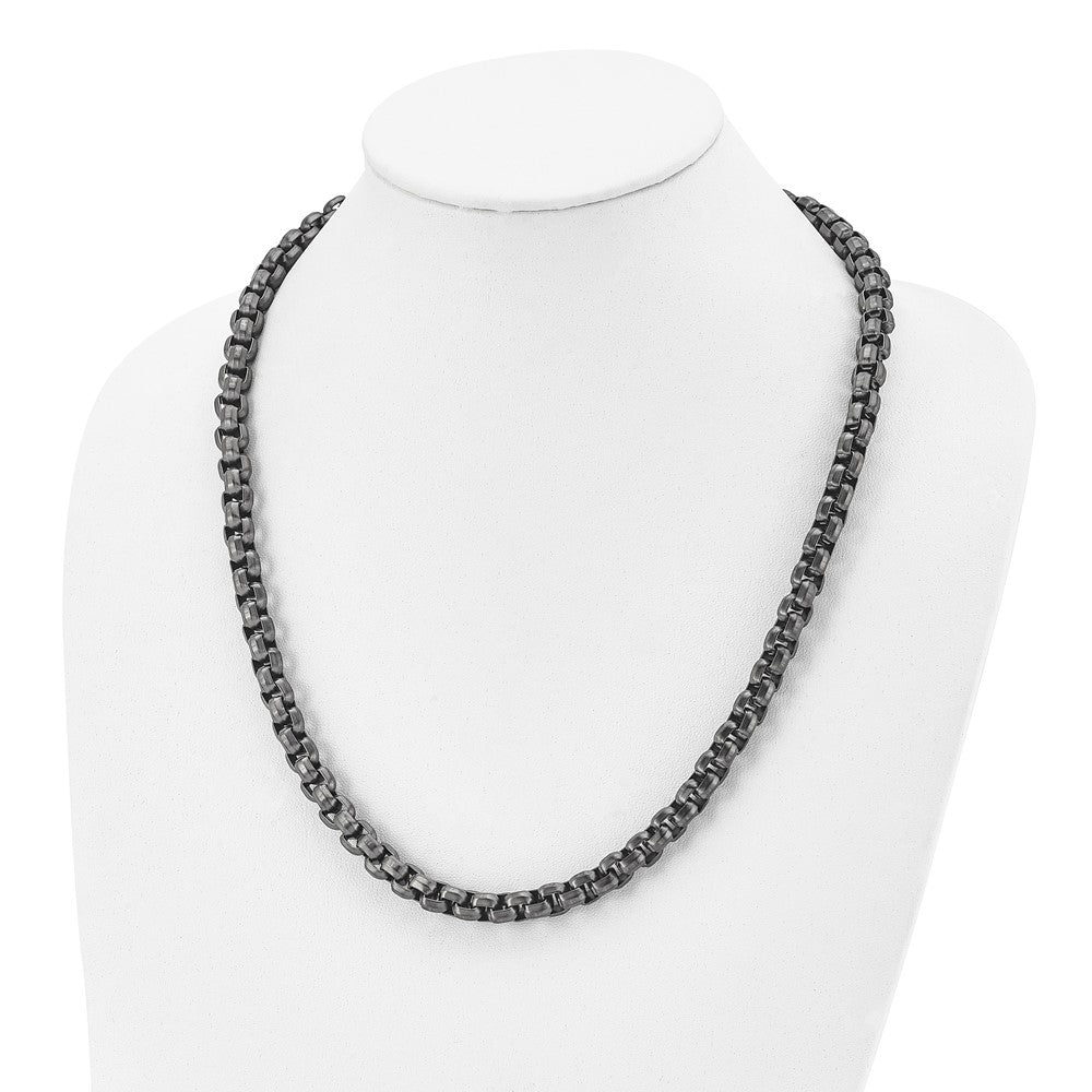 Stainless Steel Polished Gun Metal IP-plated 24in Box Chain