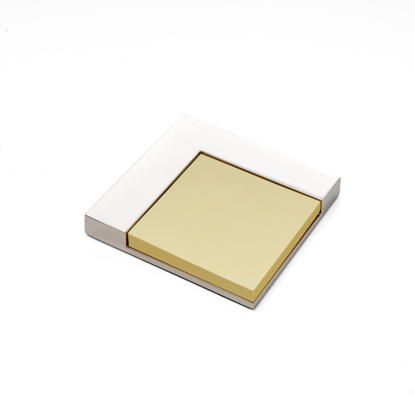 Silver-tone L-Shape Memo Holder with Memo Pad Included Q-GM2160