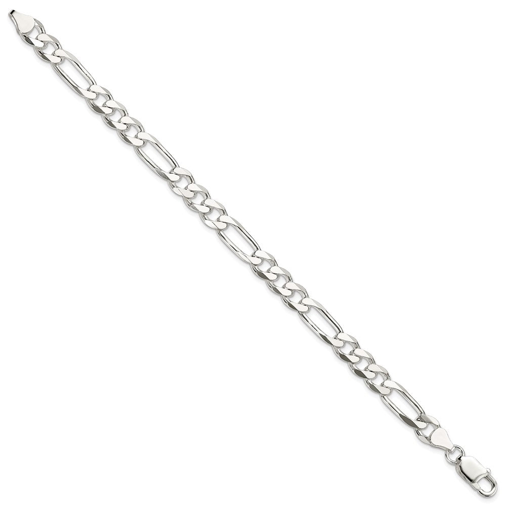 Sterling Silver 7.5mm Figaro Chain 8 inches