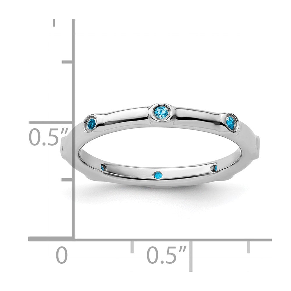 Sterling Silver Stackable Expressions Blue Topaz Ring Size -10