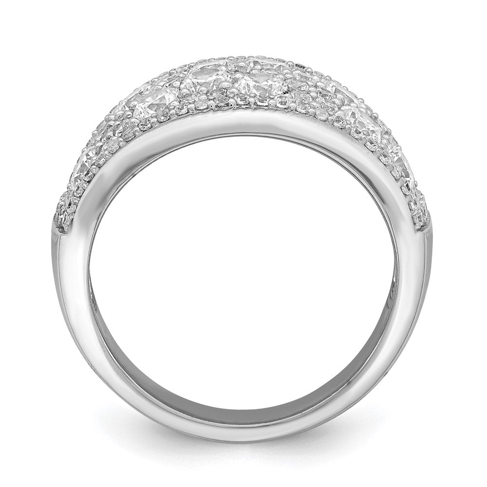 Sterling Silver Rhodium-plated Pave CZ Ring