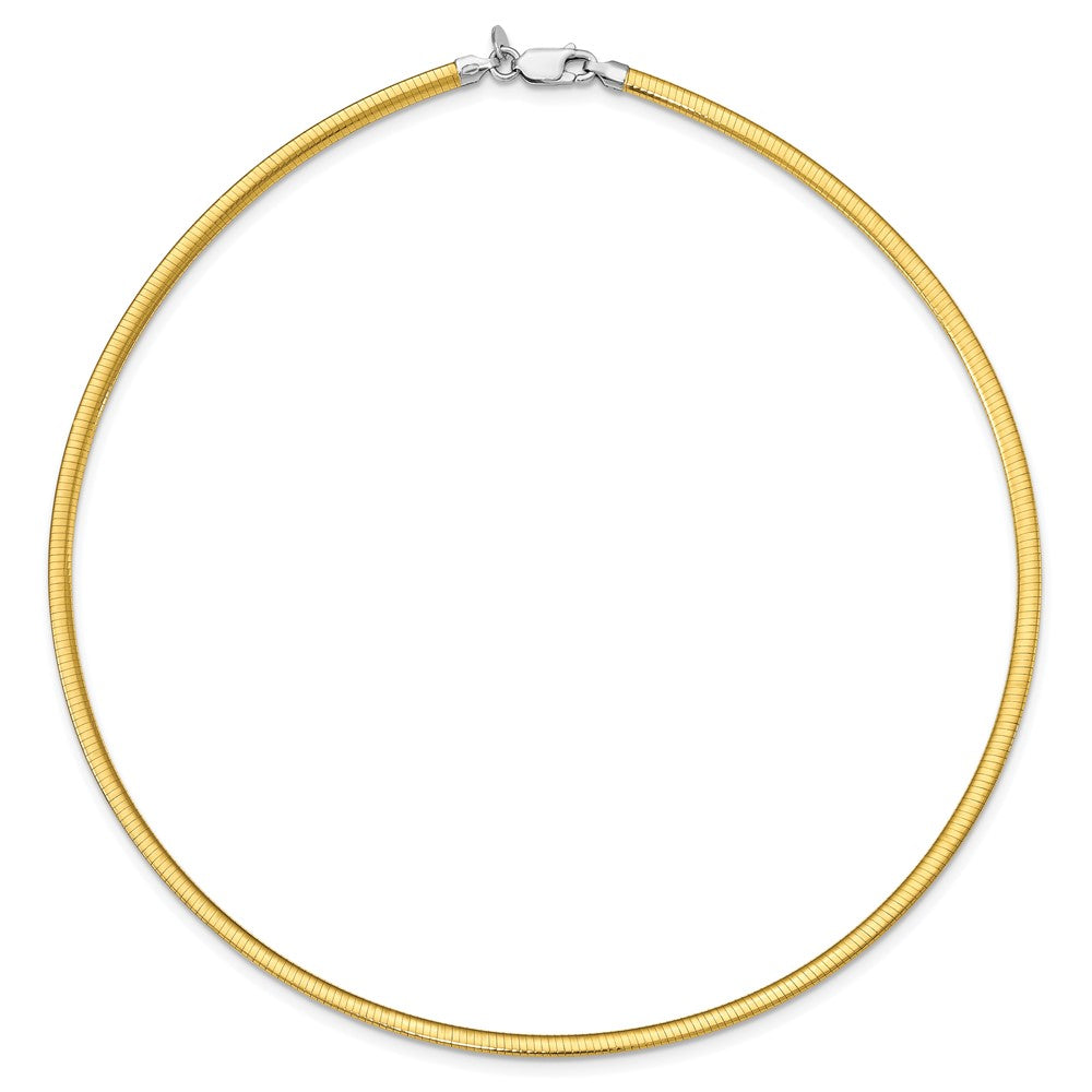 Sterling Silver Flash Gold-plated Reversible 3mm Cubetto Chain 18 Inches