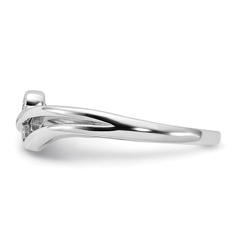 Sterling Silver Polished Fancy Two Stone Diamond Ring