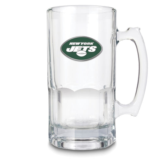 NFL New York Jets Glass 32 ounce Macho Mug with Emblem