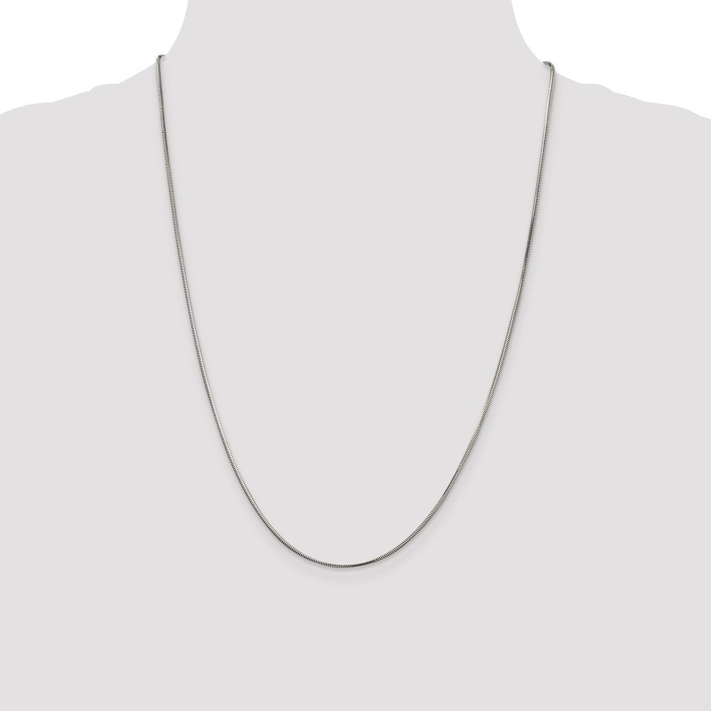 Sterling Silver 1.5mm Diamond-cut Flat Snake Chain 24 Inches