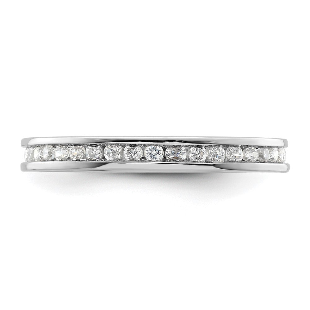14k White Gold Polished Size 6.5 Channel-set 1/2 carat Diamond Complete Eternity Band