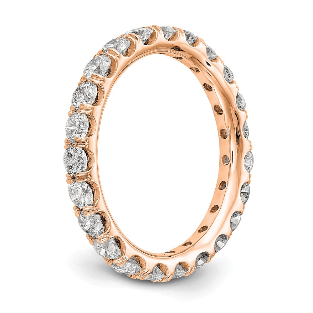 True Origin 14K Rose Gold 2 carat Lab Grown Diamond VS  D E F  Size 6 Eternity Ring