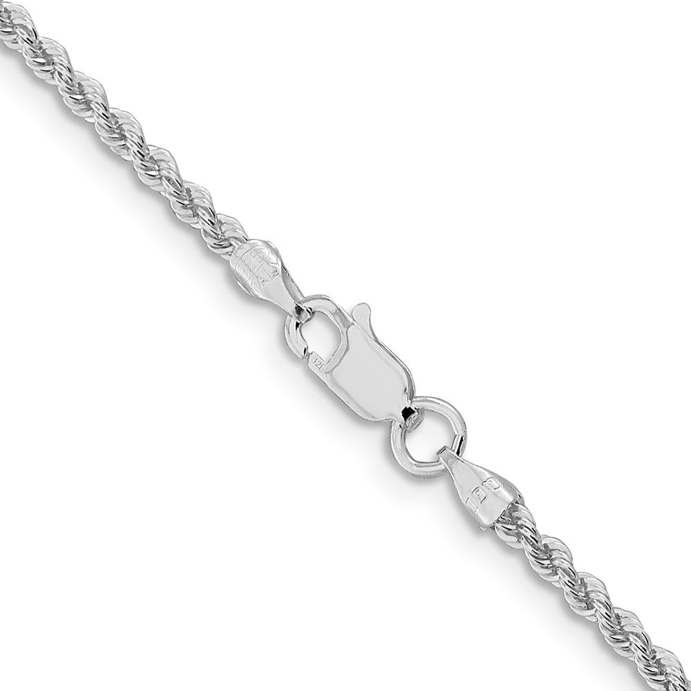 Sterling Silver Rhodium-plated 2.3mm Solid Rope Chain 30 Inches