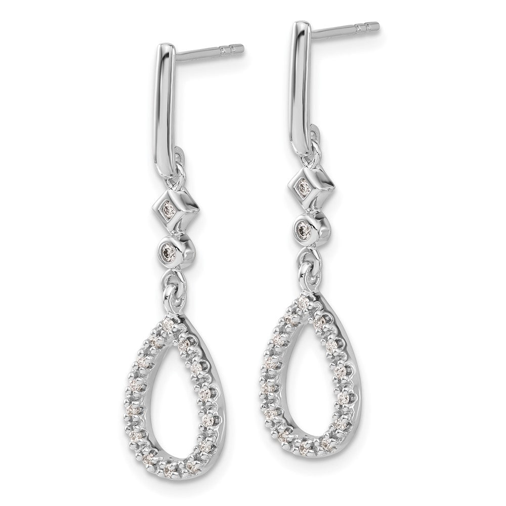 14k White Gold Diamond Teardrop Earrings
