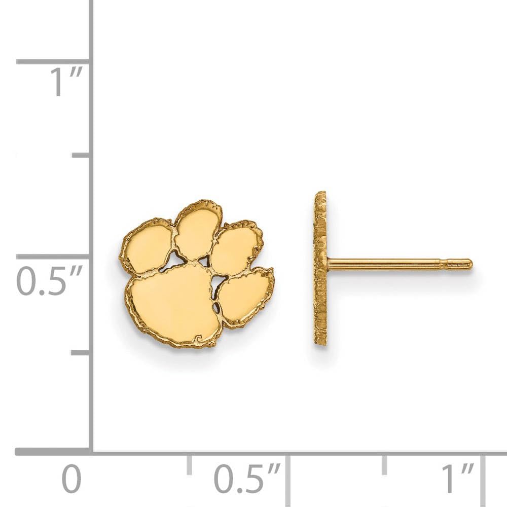 10k Gold LogoArt Clemson University Tiger Paw Extra Small Post Earrings Q1Y008CU