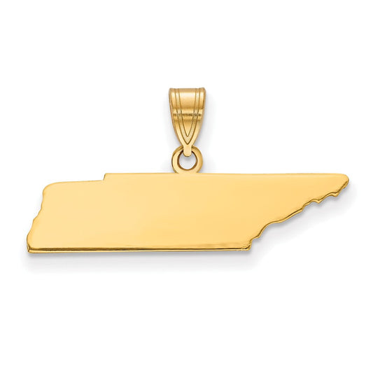 Sterling Silver/Gold-plated Tennessee State Pendant Q-XNA707GP-TN