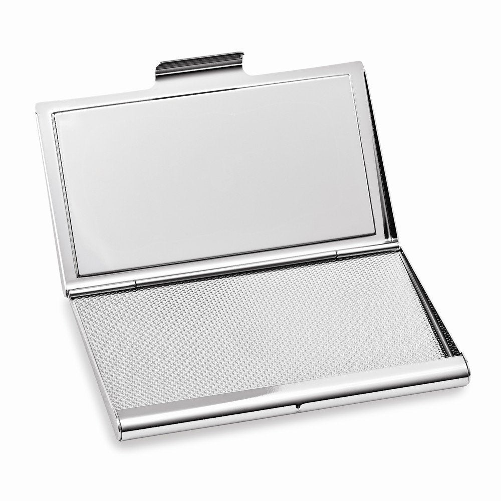 Silver-tone with Rose Acrylic Crystals Business Card Case Q-GM2792