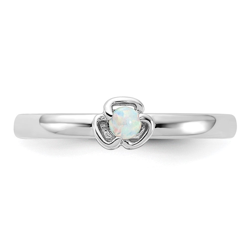 Sterling Silver Stackable Expressions Created Opal Ring