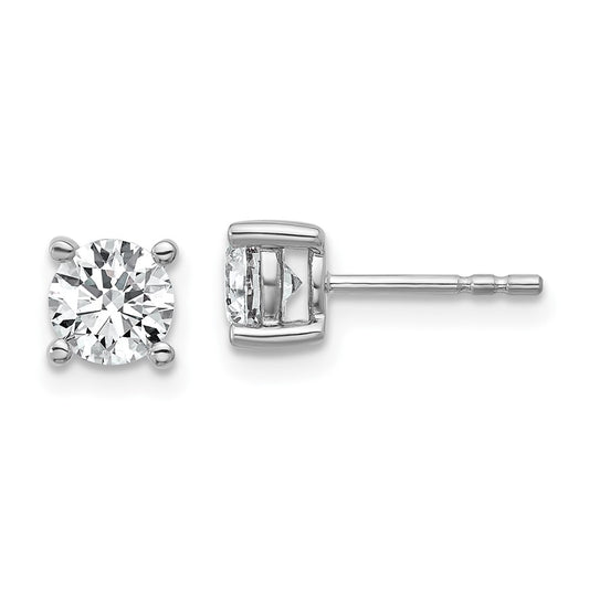 14k White Gold 1 ctw Certified Lab Grown Diamond VS/SI+ G+ Round 4 Prong Heavy Wt. Stud Earrings