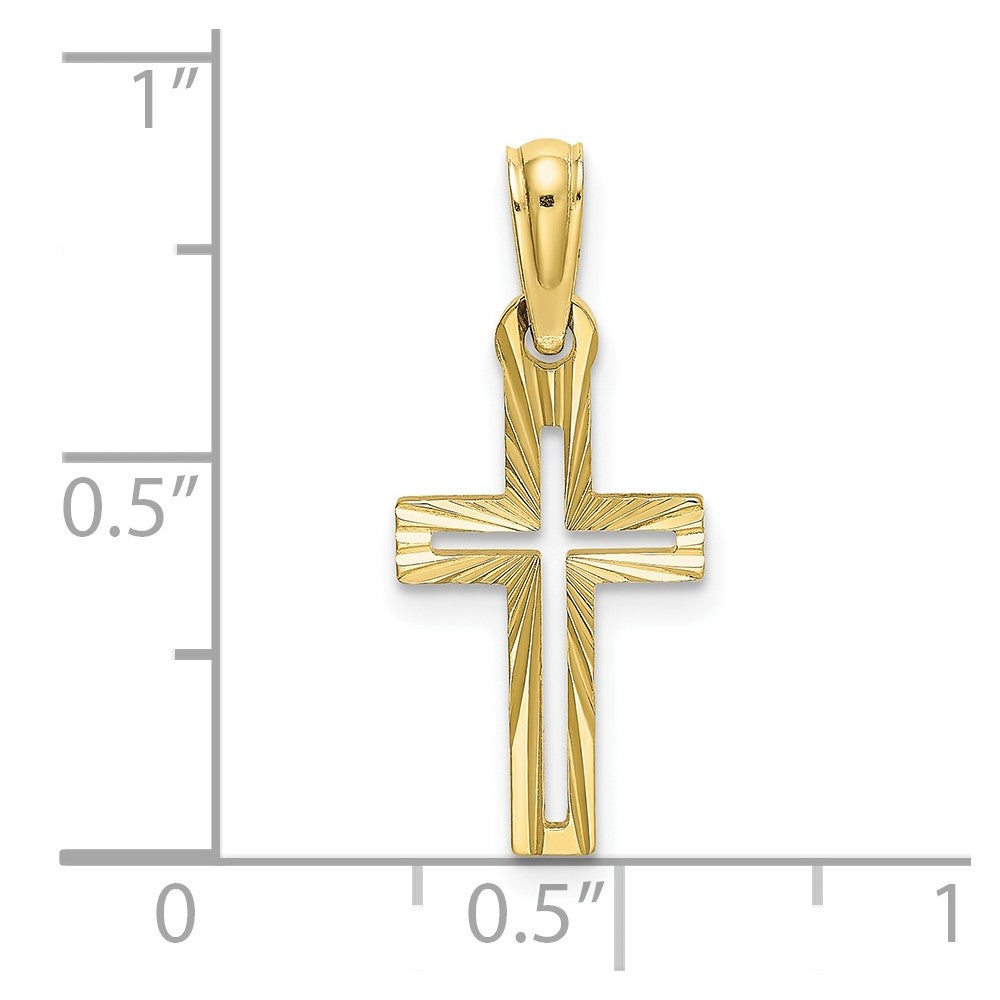 10K D/C Cross Charm Yellow Gold