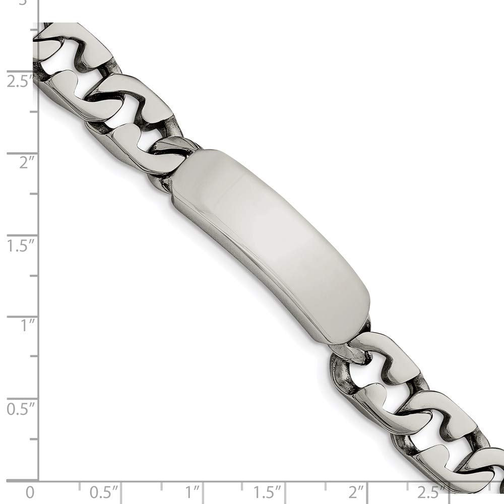 Stainless Steel Polished 8.5in ID Bracelet 8.75 inches