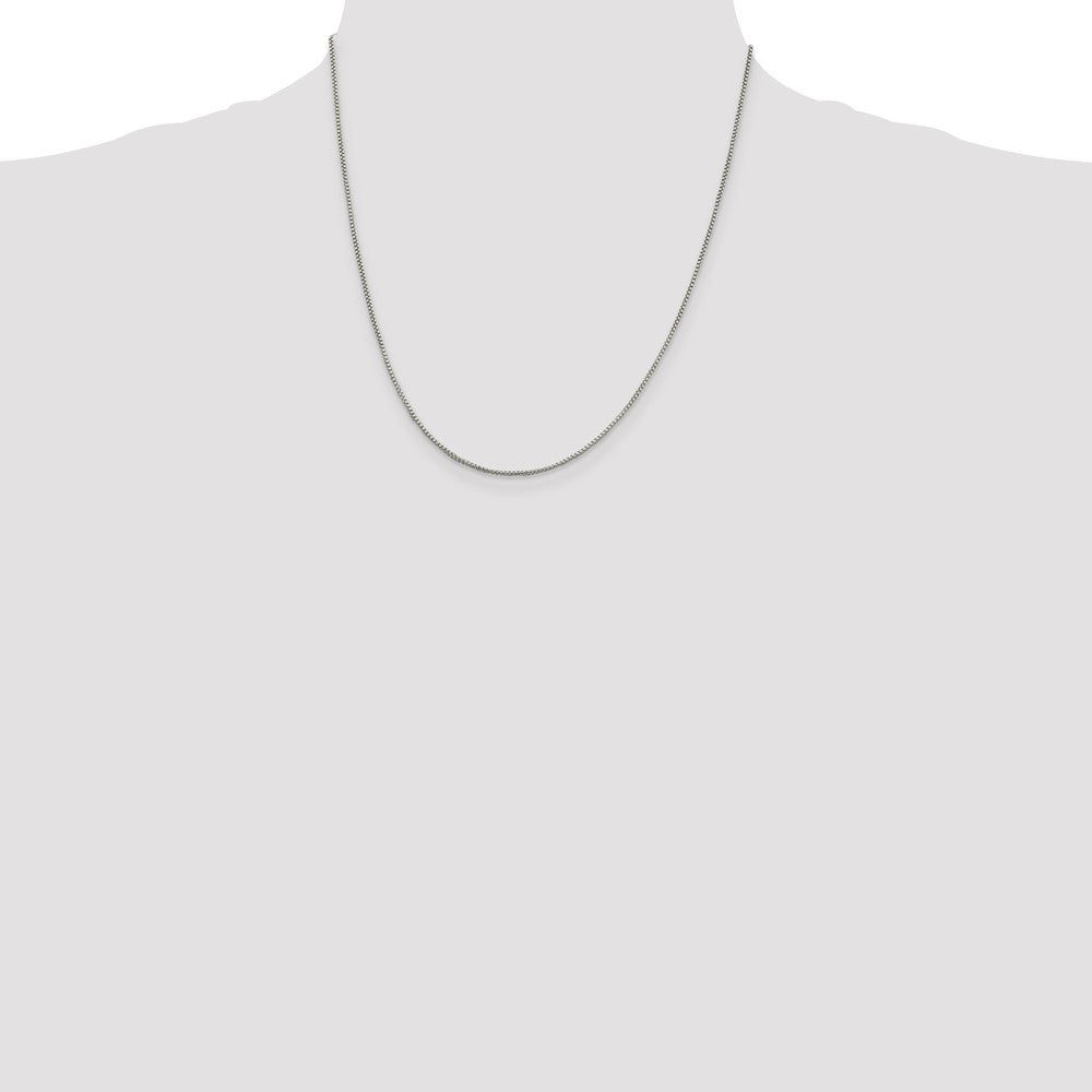 Sterling Silver Rhodium-plated 1.25mm Round Box Chain 20 Inches
