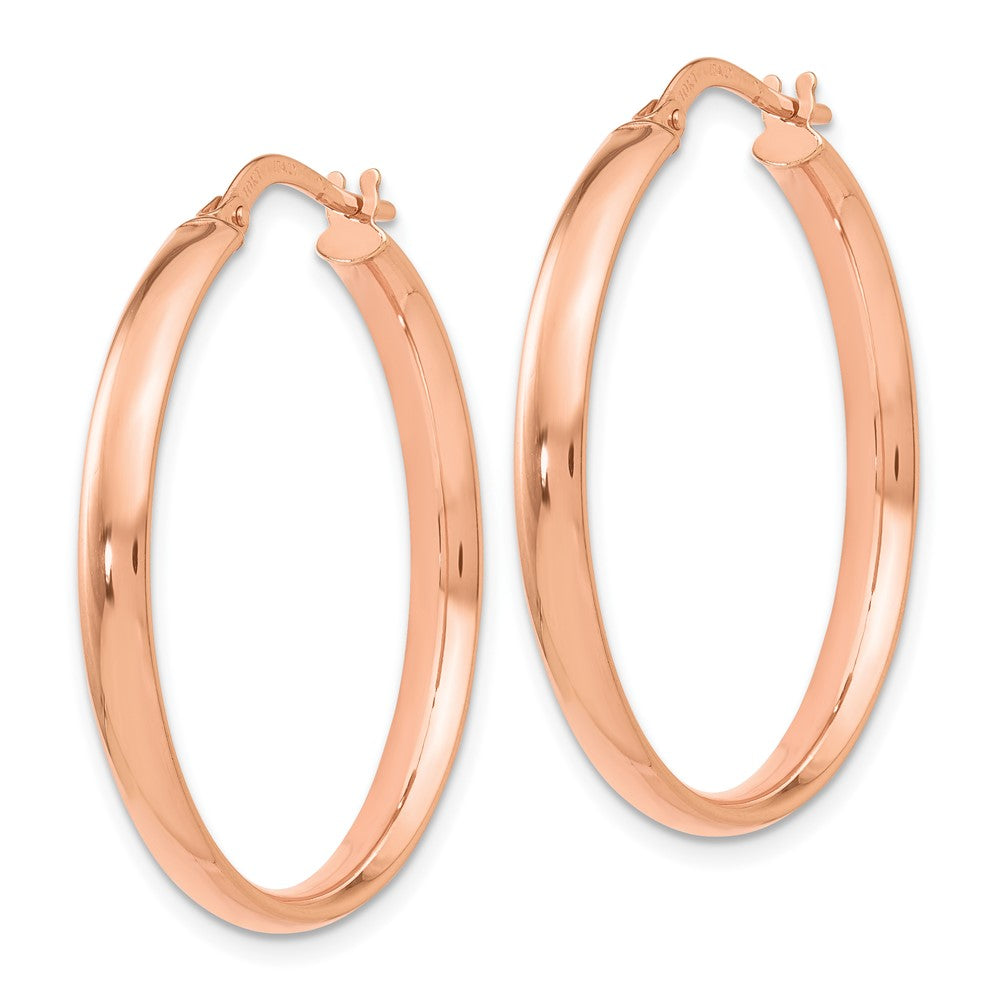 10K Rose Gold Polished Hoop Earrings