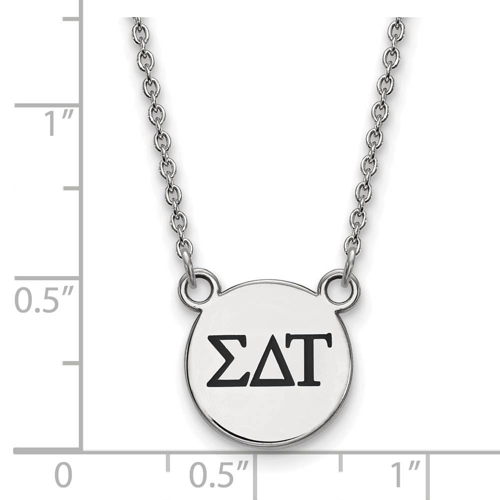 Sterling Silver 18in Official Licensed Greek Sororities Sigma Delta Tau XS Enamel Pendant w/Necklace