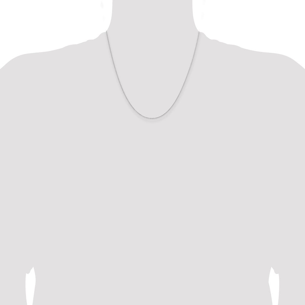 Sterling Silver 1mm Rhodium-plated Cable Chain 20 Inches
