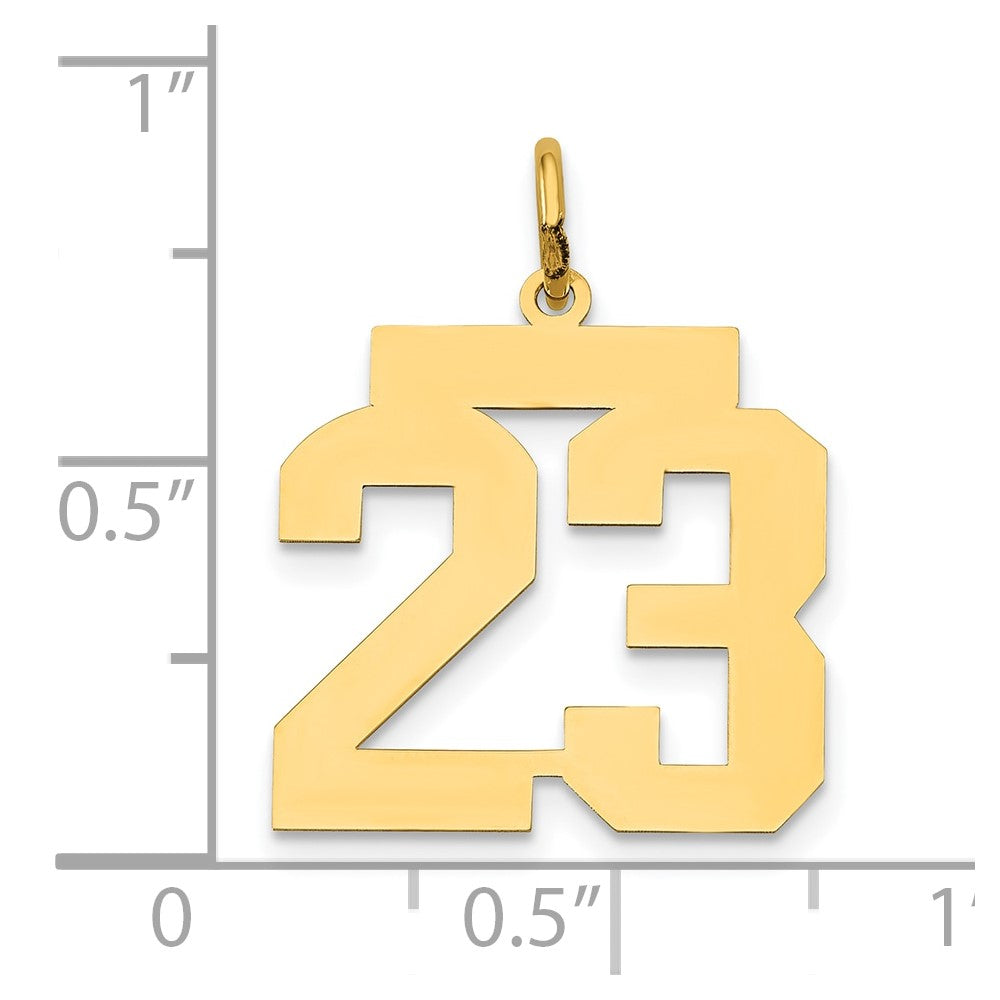 14k Medium Polished Number 23 Charm