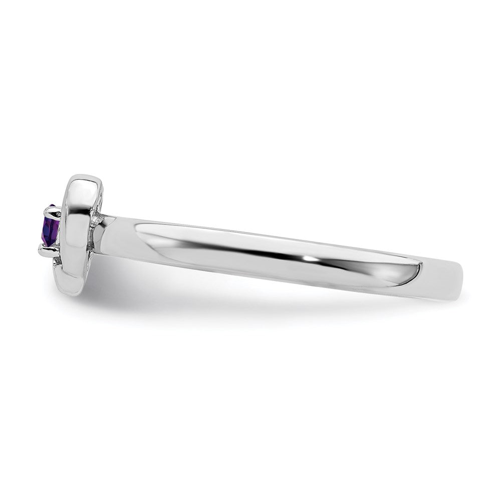 Sterling Silver Stackable Expressions Amethyst Heart Ring Size -9