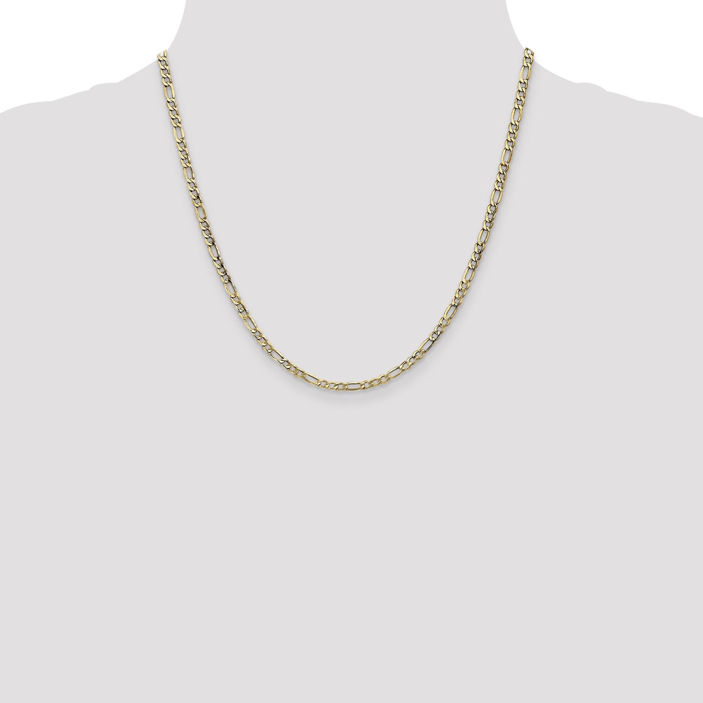 14K 20 inch 3.5mm Semi-Solid Figaro with Lobster Clasp Chain