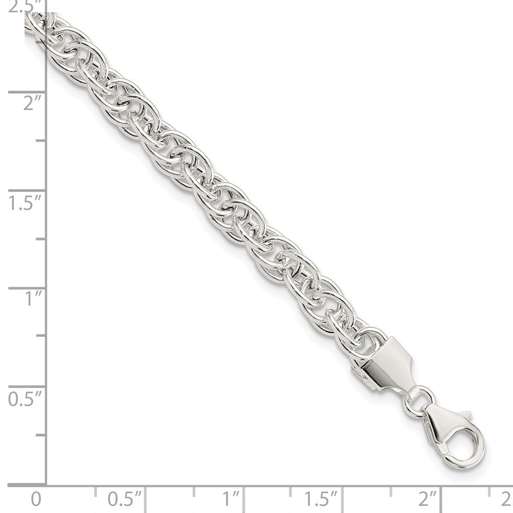 Sterling Silver Polished Fancy Link Bracelet 7.5 inches