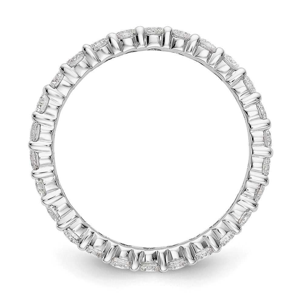 14k White Gold 1 1/2 carat Lab Grown Diamond VS/SI+ G+ Size 5.5 Shared Prong Eternity Band