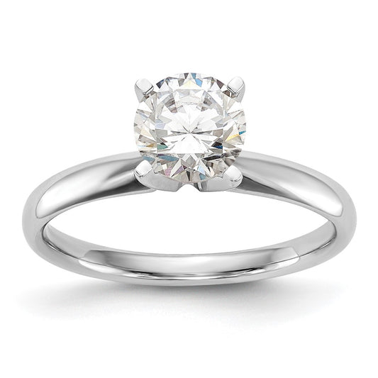 14k White Gold 3/4 carat Lightweight Comfort-Fit 4-Prong Round Solitaire Ring Mounting