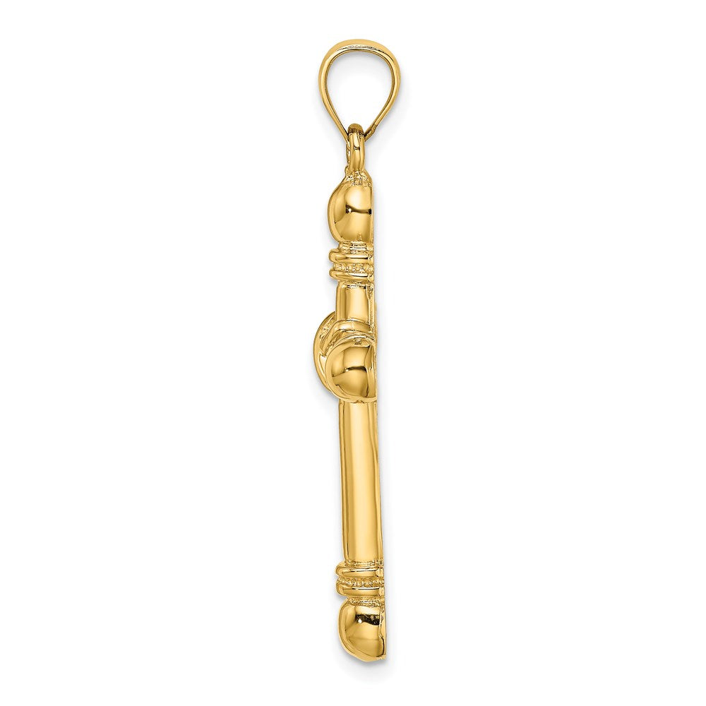 14K Polished Cylinder Cross Charm
