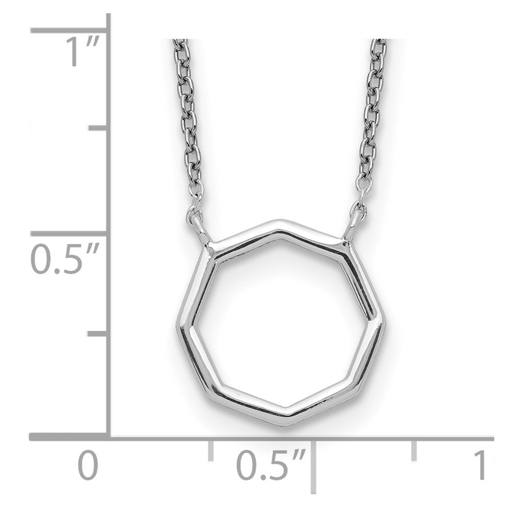 Sterling Silver Polished Octagon Necklace 16 Inches