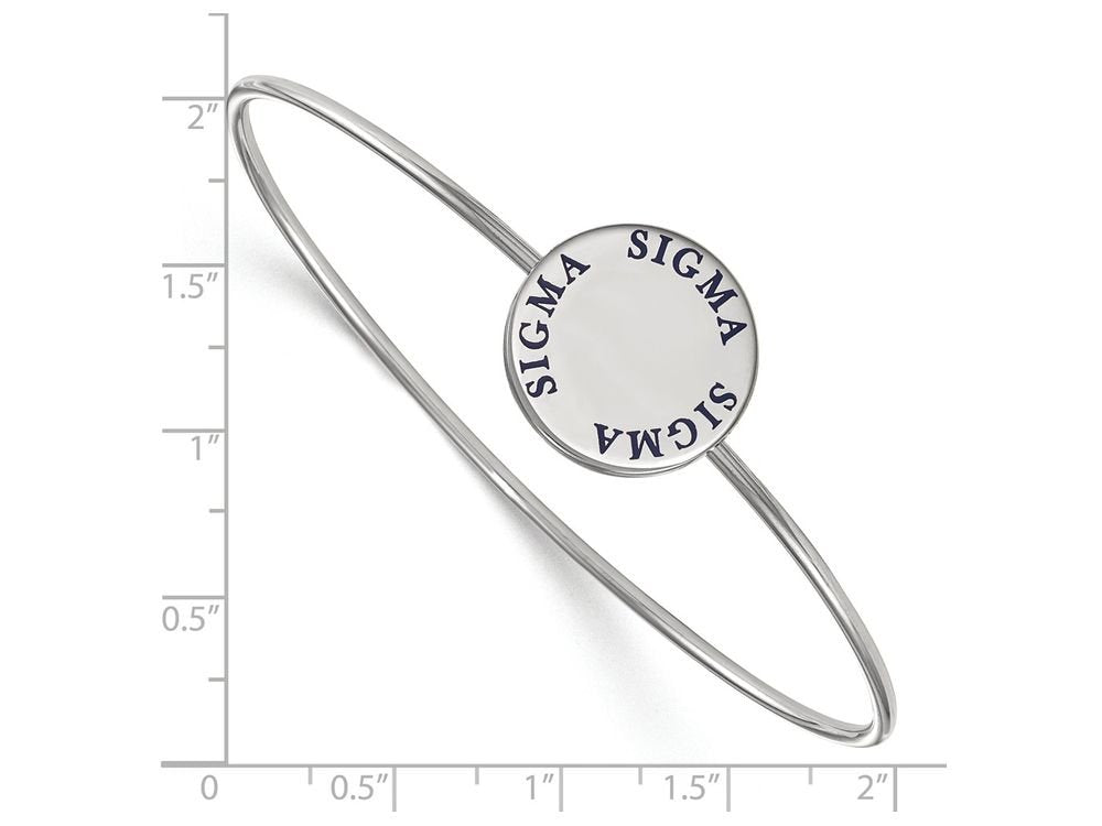 Sterling Silver Official Licensed Greek Sororities 7in Sigma Sigma Sigma (???) Enameled Slip-on Bangle