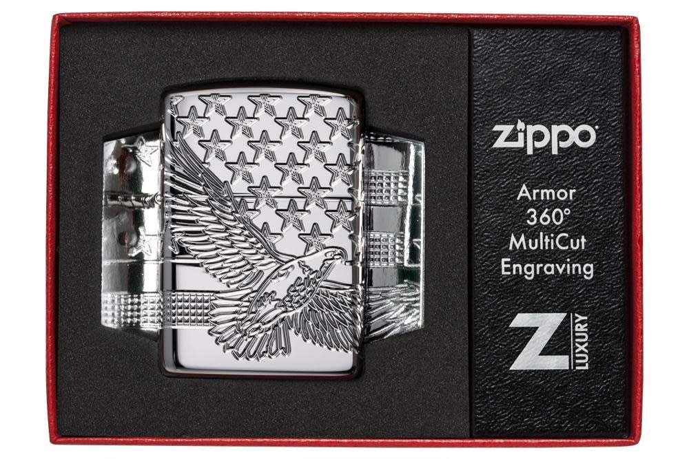 Zippo Patriotic Design High Polish Chrome Pocket Lighter