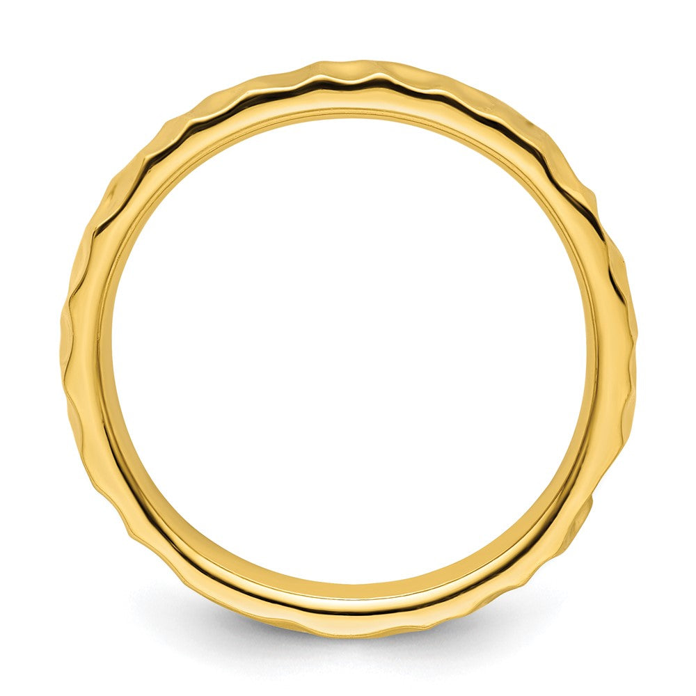 Sterling Silver Stackable Expressions Gold-plated Ring Size -9