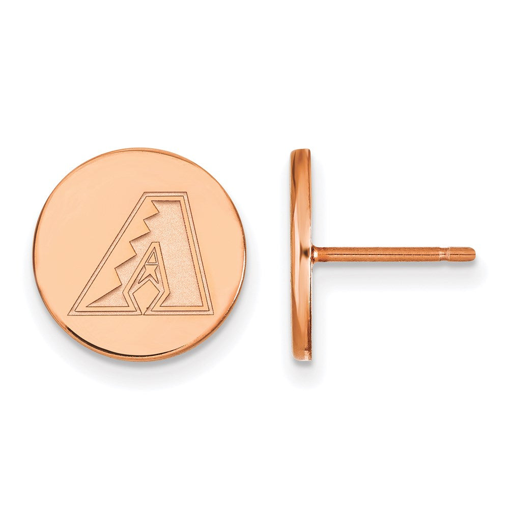 SS Rose Gold-plated MLB LogoArt Arizona Diamondbacks Small Disc Earrings