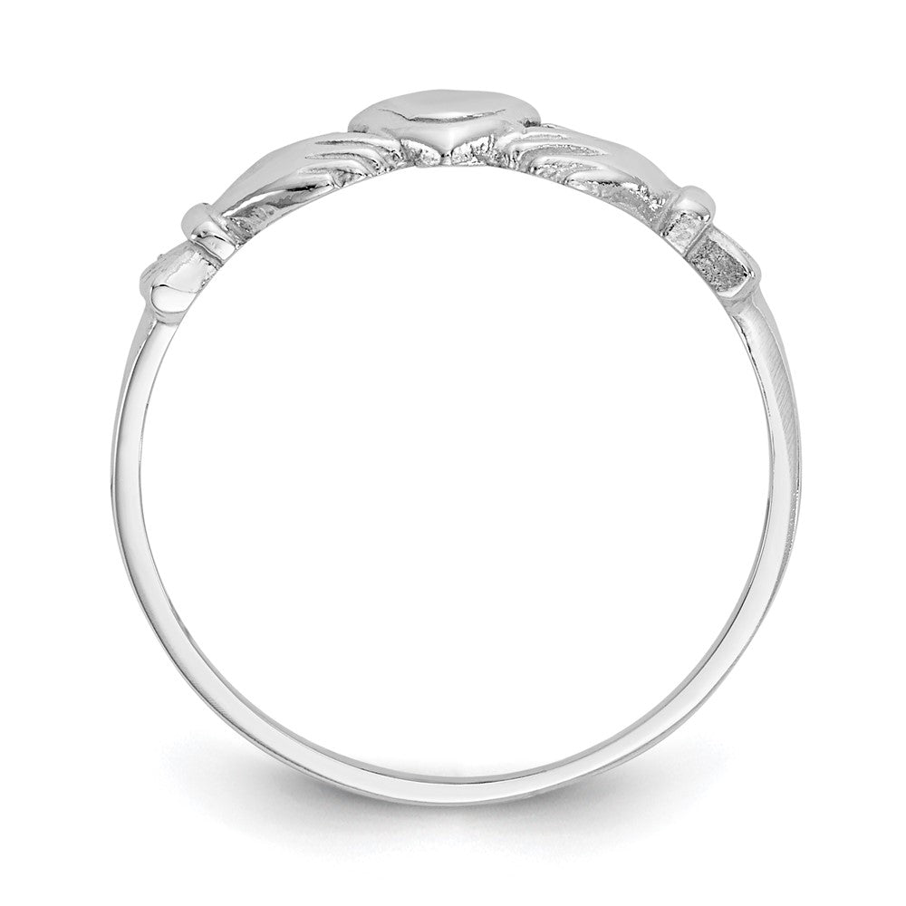 14k White Gold Child's Claddagh Ring Size 4