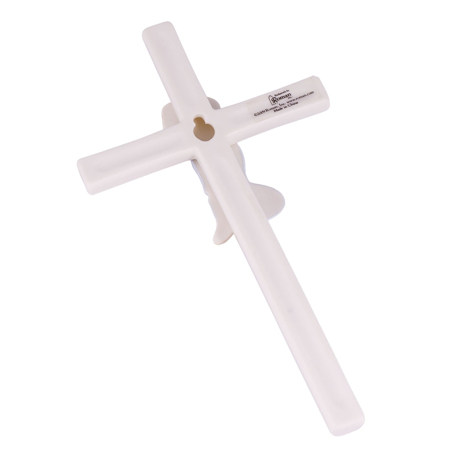 Praying Blue in Blue 7.5 Inch Hand-Painted Glazed White Porcelain Wall Cross