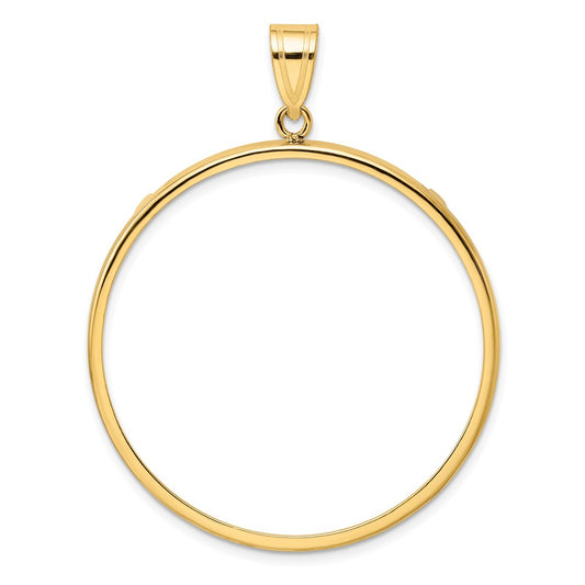 Wideband Distinguished Coin Jewelry 14k Polished 38.1mm Prong Coin Bezel Pendant