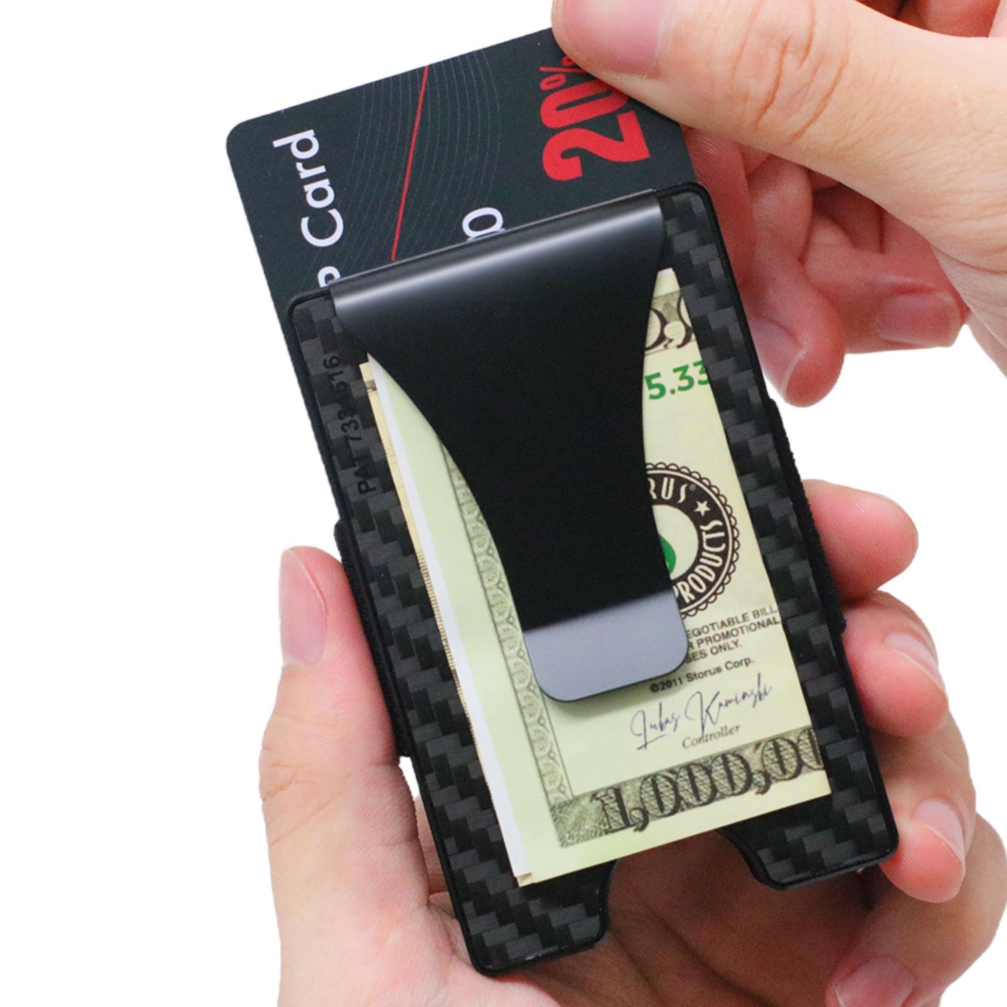 Smart Wallet Carbon Fiber RFID Blocking Card Holder Money Clip Minimalist Slim Pocket Wallet for Men, Gift