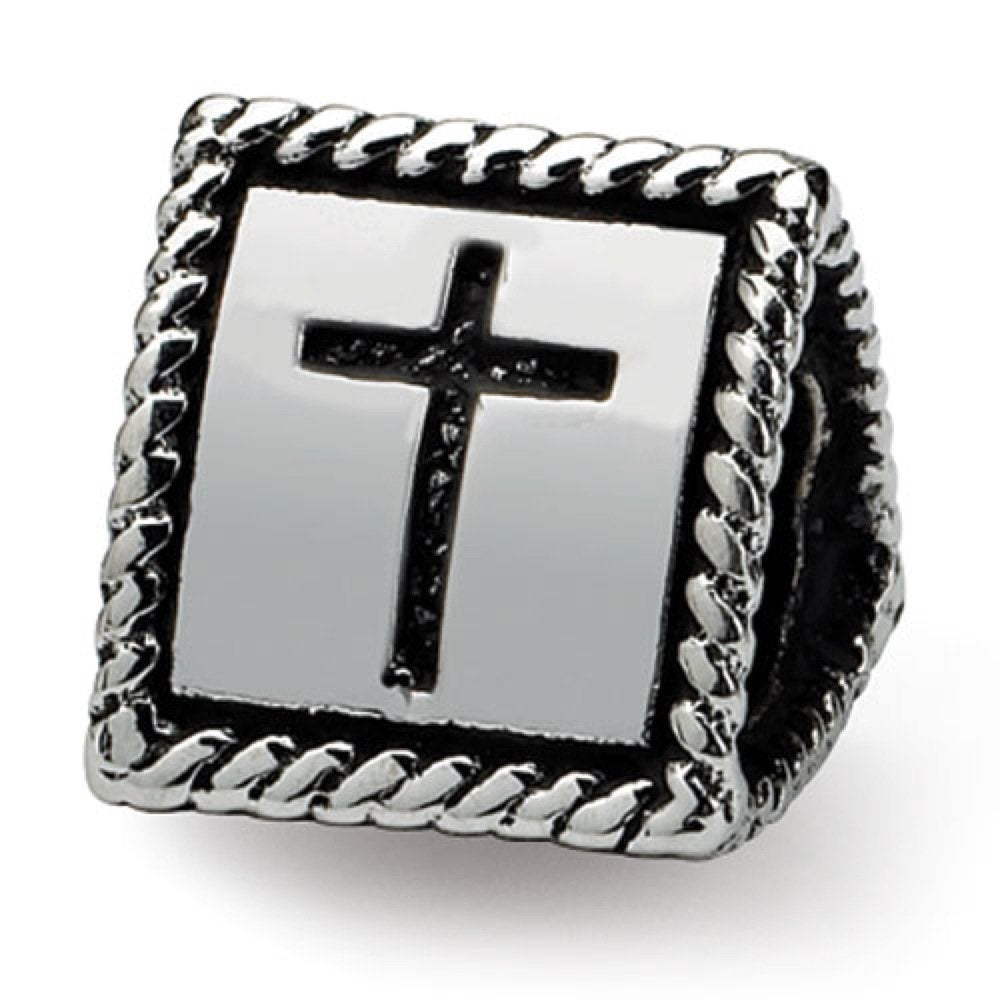 Sterling Silver Reflections Anchor, Cross, Heart Trilogy Three Sided Bead