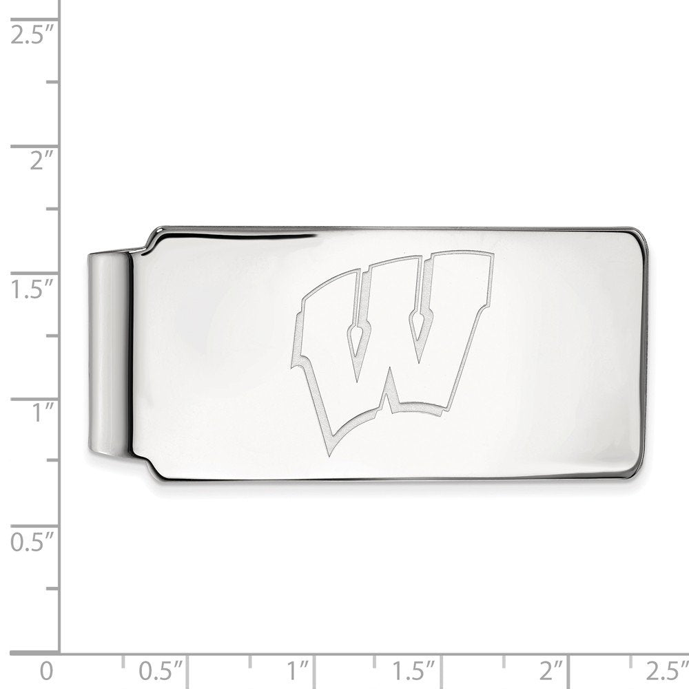 Sterling Silver U of Wisconsin Logo Money Clip
