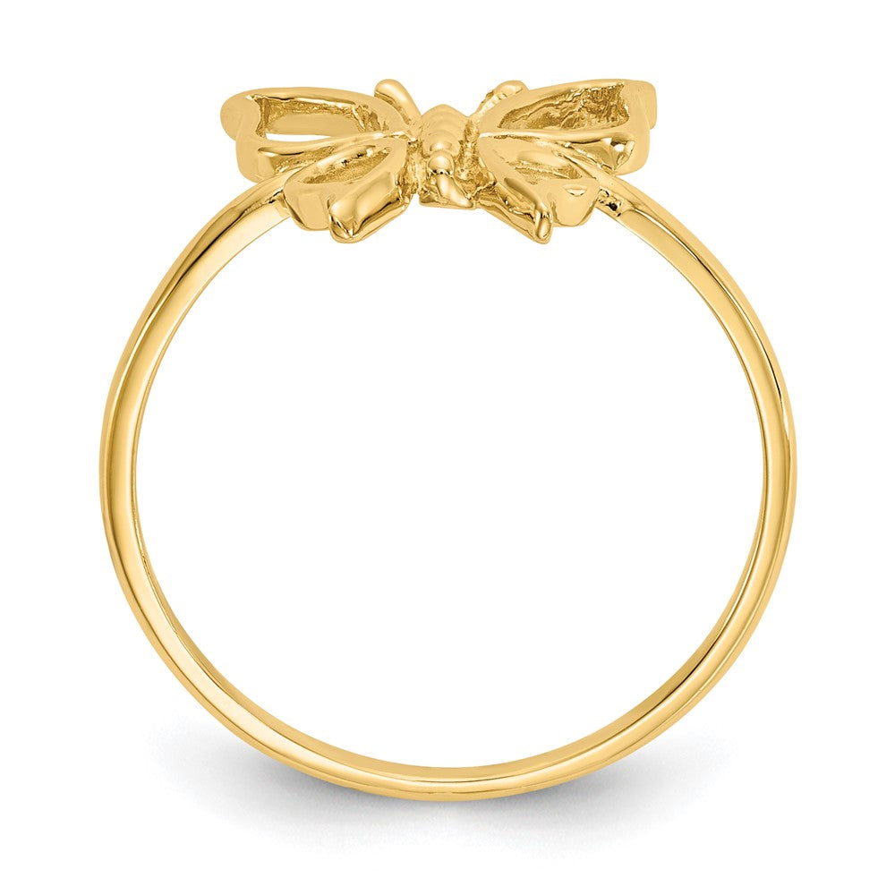 14k Polished Butterfly Ring Size 7