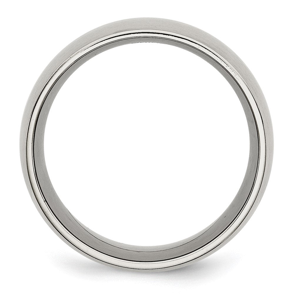 Stainless Steel Brushed 12mm Half Round Band Size - 14