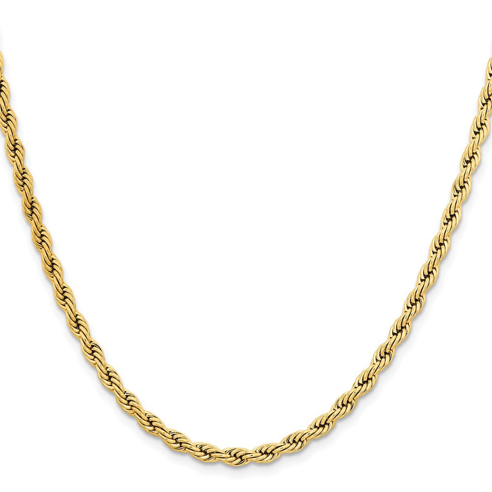 Stainless Steel Polished Yellow IP-plated 4mm 24 inch Rope Chain