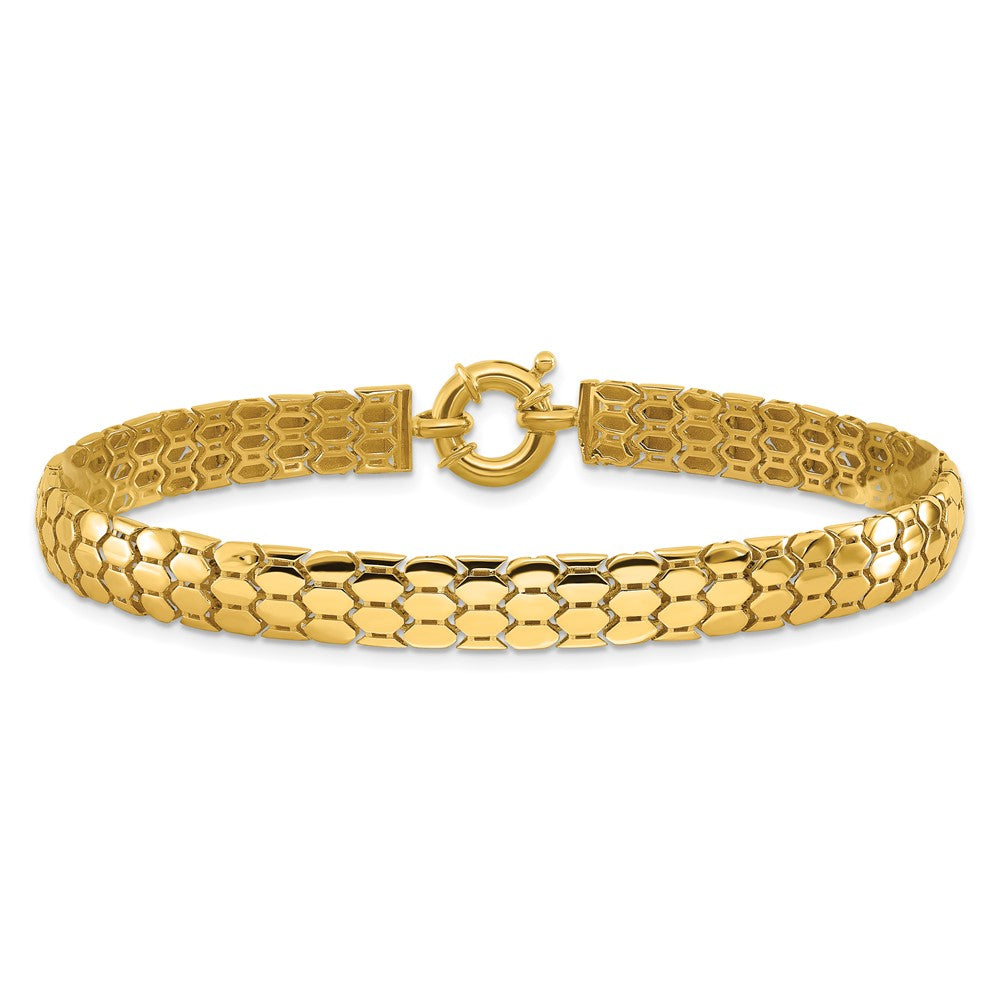 10K Polished Fancy Link Bracelet 7.5  inches