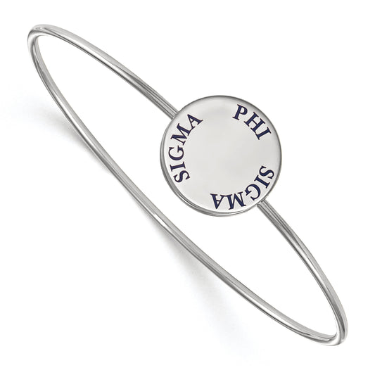 Sterling Silver Official Licensed Greek Sororities Phi Sigma Sigma (???) Enameled Slip-on Bangle