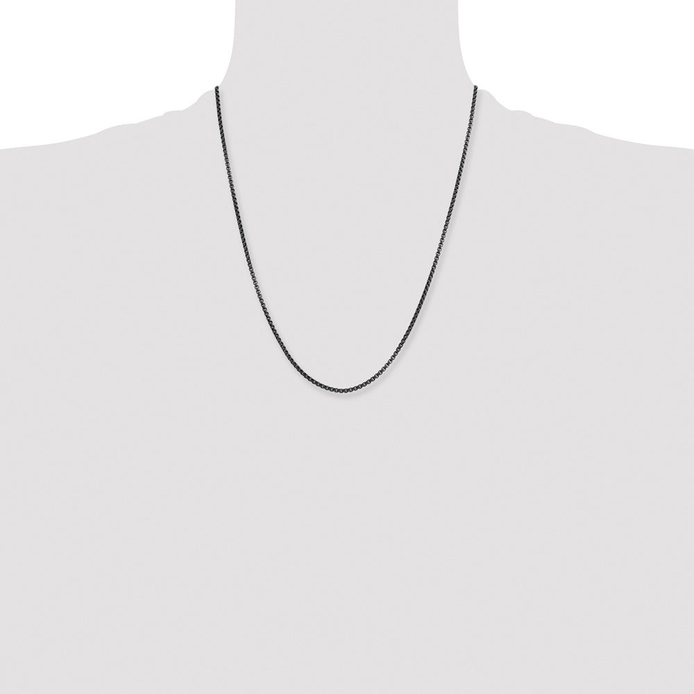 Stainless Steel Polished Blue/Grey IP-plated 2.5mm 22in Box Chain