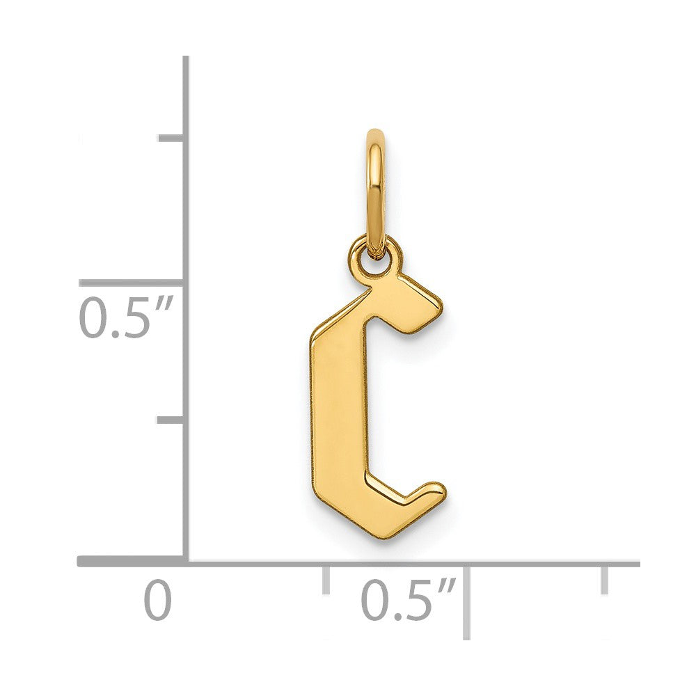 Sterling Silver Gold-plated Letter C Initial Pendant