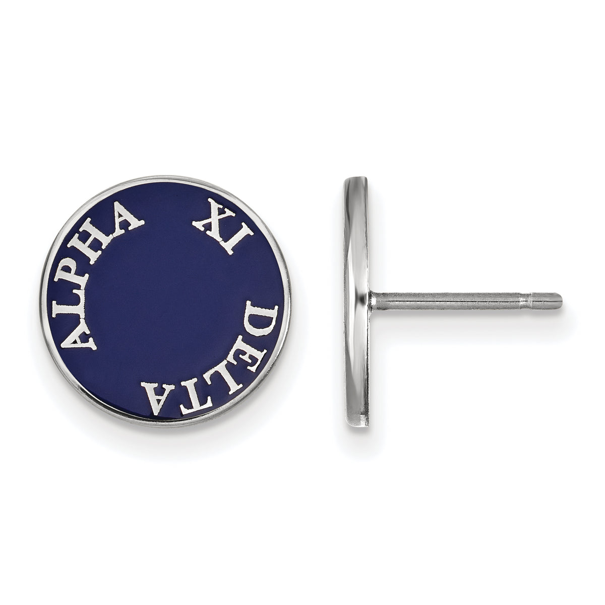 Sterling Silver Official Licensed Greek Sororities Alpha Xi Delta (???) Enameled Post Earrings